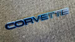 1990 Corvette C4 Rear Bumper Emblem Quasar Blue